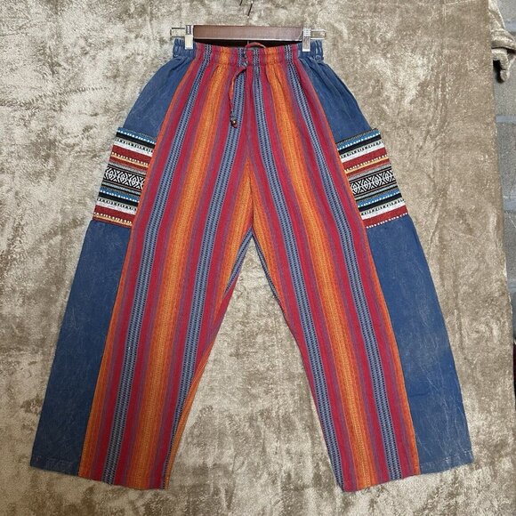 Zig Zag Asian Collection Pocket Pants Women’s Small Hippie Hand Made NWT - Picture 1 of 9